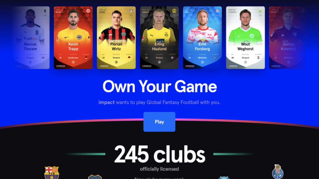 Sorare 公式サイトの画像