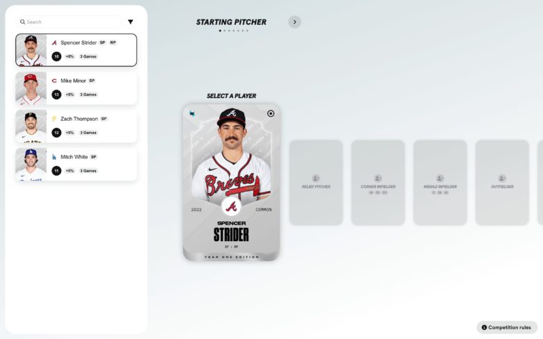 選手を左側より選択する