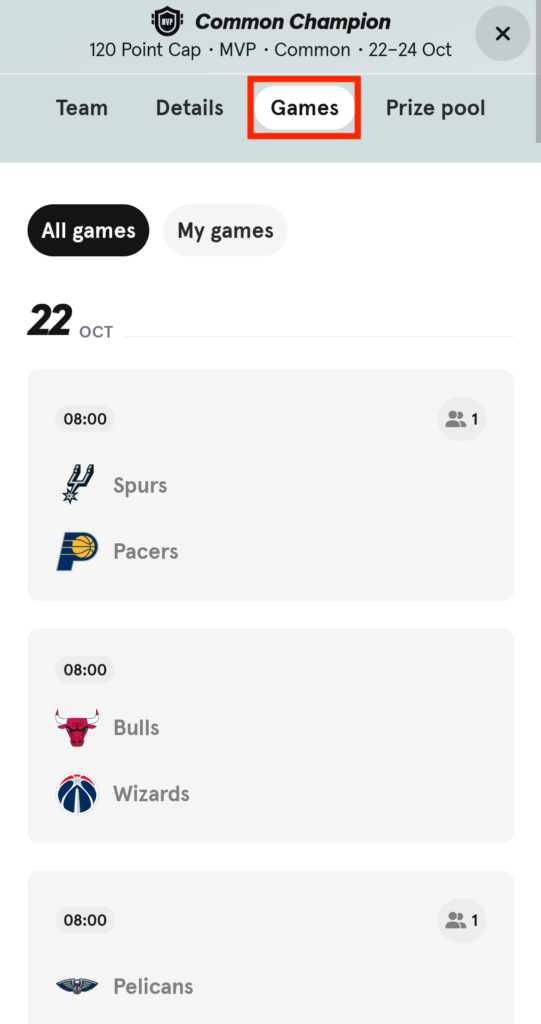 Sorare NBA Games画像