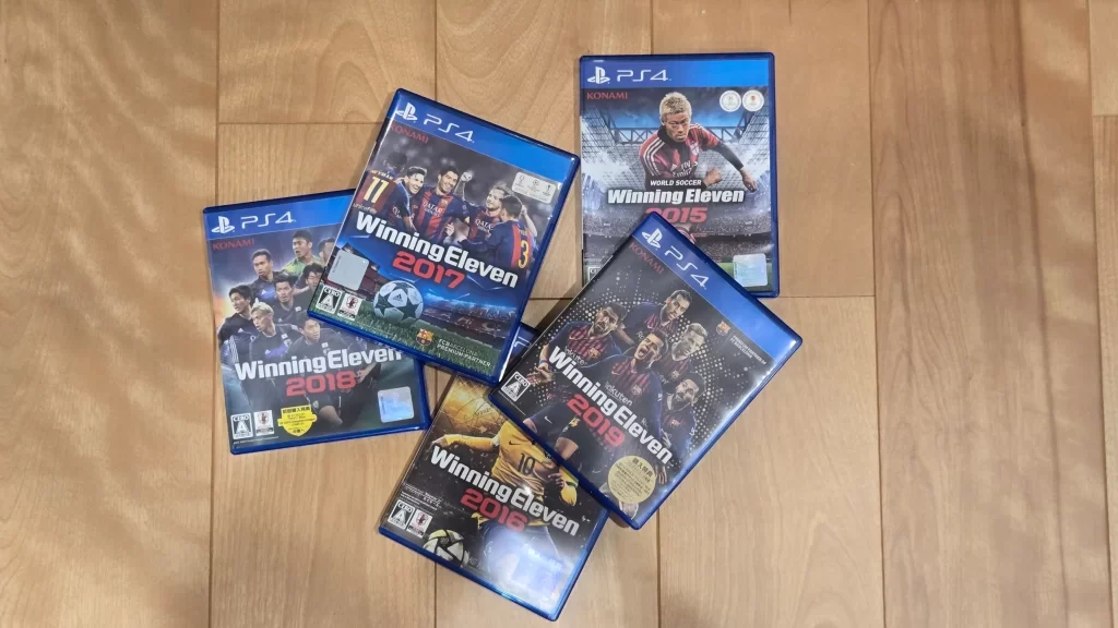 ウイニングイレブンのPS4ソフトが置かれている様子
